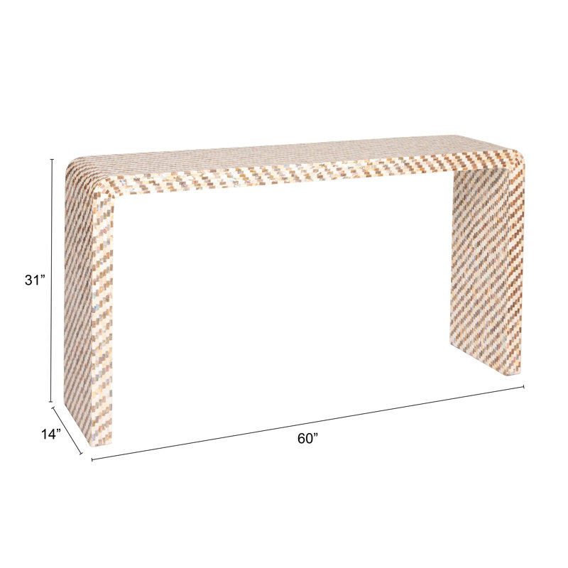 Ebern Designs Bejou Mother Of Pearl Waterfall Console Table